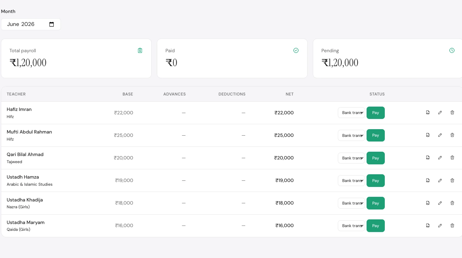 Payroll & payslips